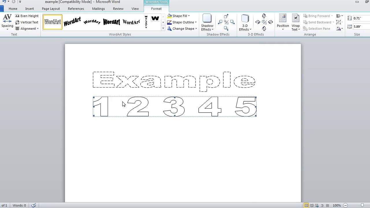 Tracing Letters Font In Microsoft Word