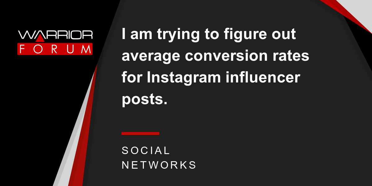 I am trying to figure out average conversion rates for Instagram