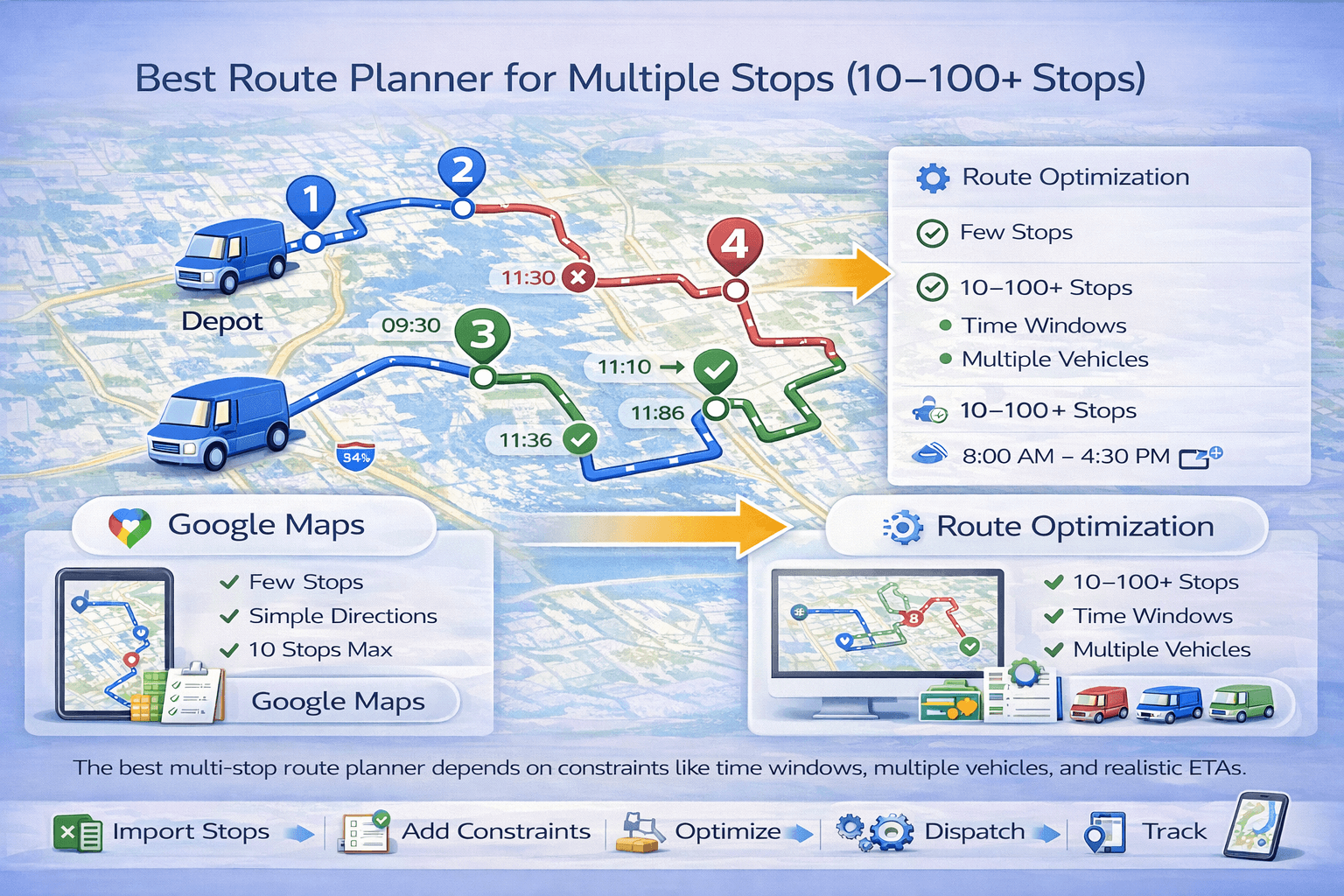 Best Route Planner for Multiple Stops (10–100+ Stops) | TrackRoad