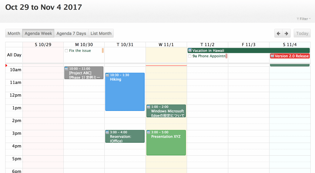 Dec 2017 FullCalendar adds list and schedule views, ability to show