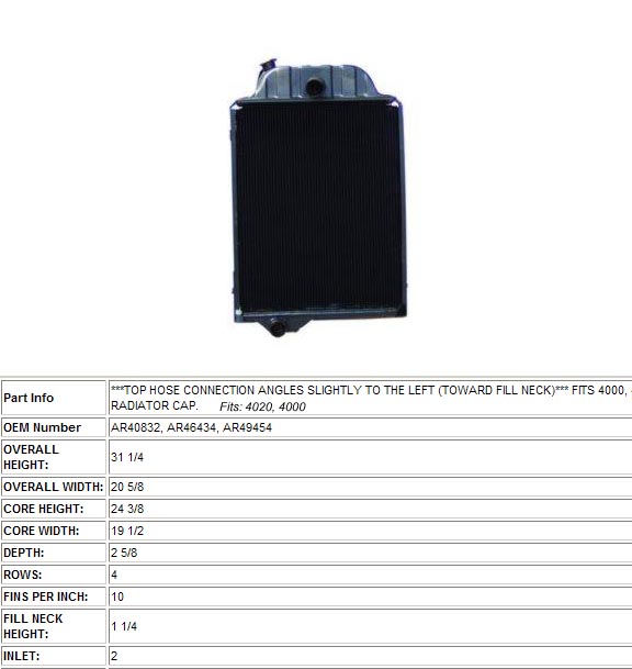 John Deere Radiators 19352005 Low prices Fast Shipping