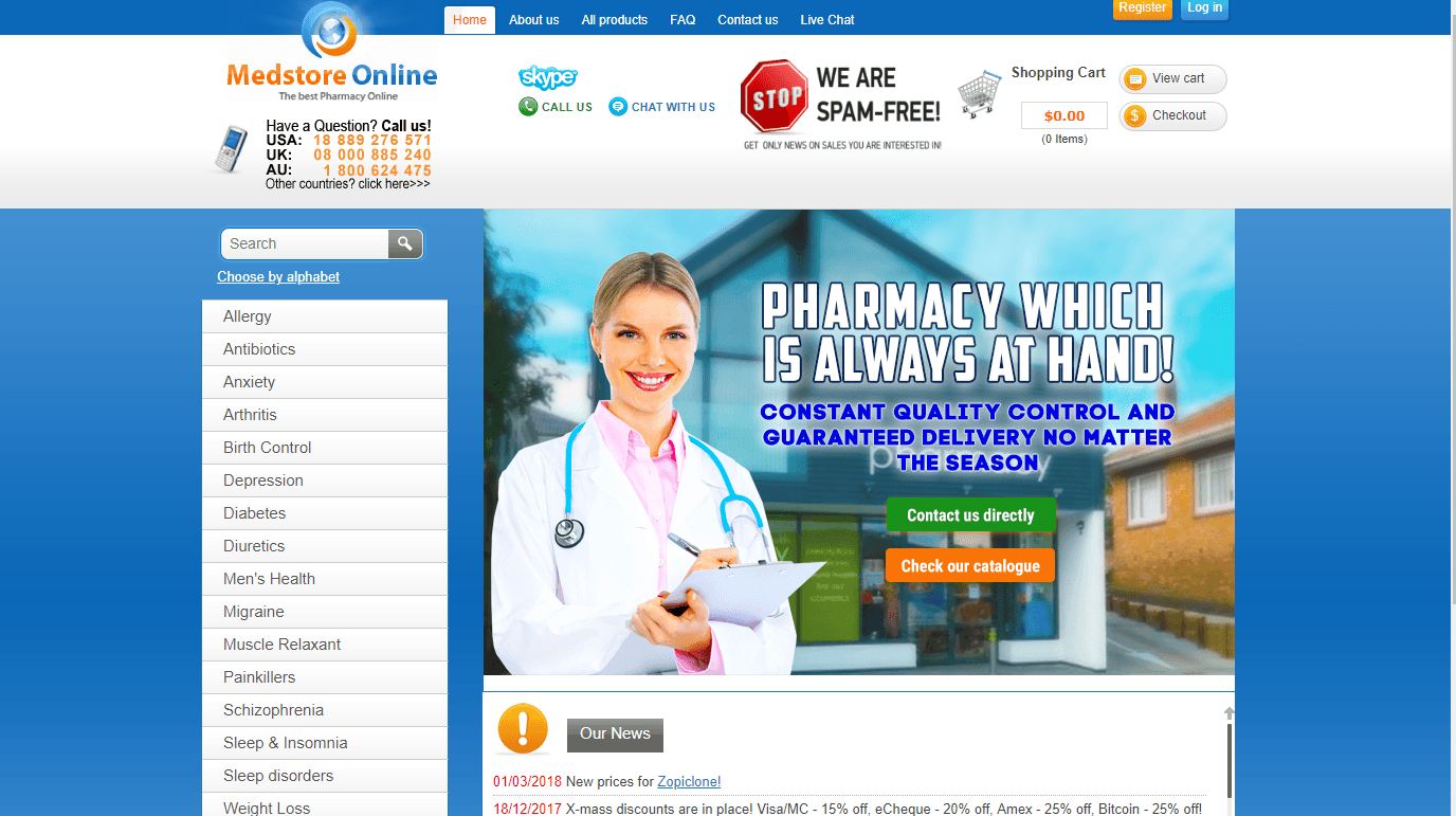 Medstore Online Review An Online Pharmacy with a Variety of RX