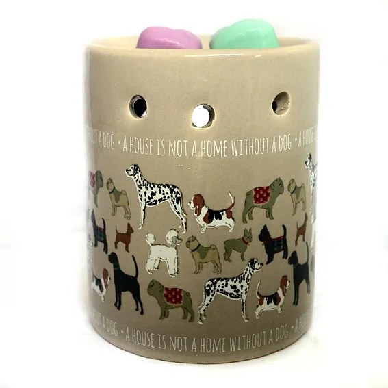 A House is not a Home Without a Dog Design Ceramic Tea Light Wax Melt Burner plus 20 melts The