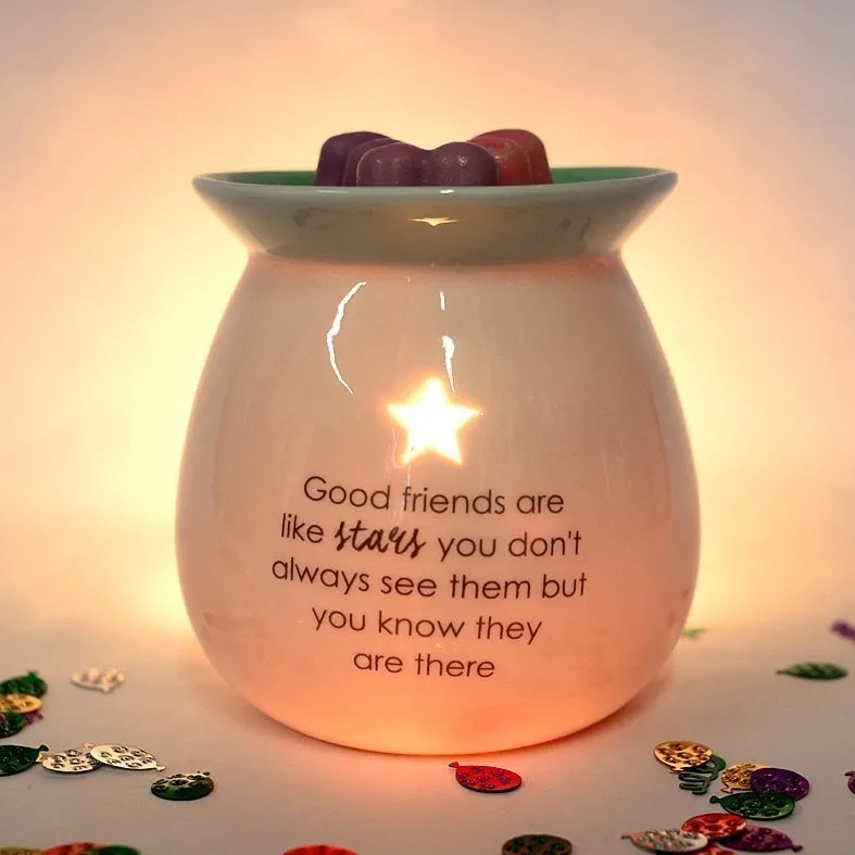 Good Friends Are Like Stars Ceramic Tea Light Wax Melt Burner plus 20