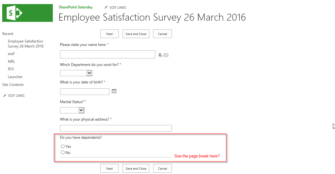 Day 28 Branching Logic on SharePoint Survey Questions Tracy van der