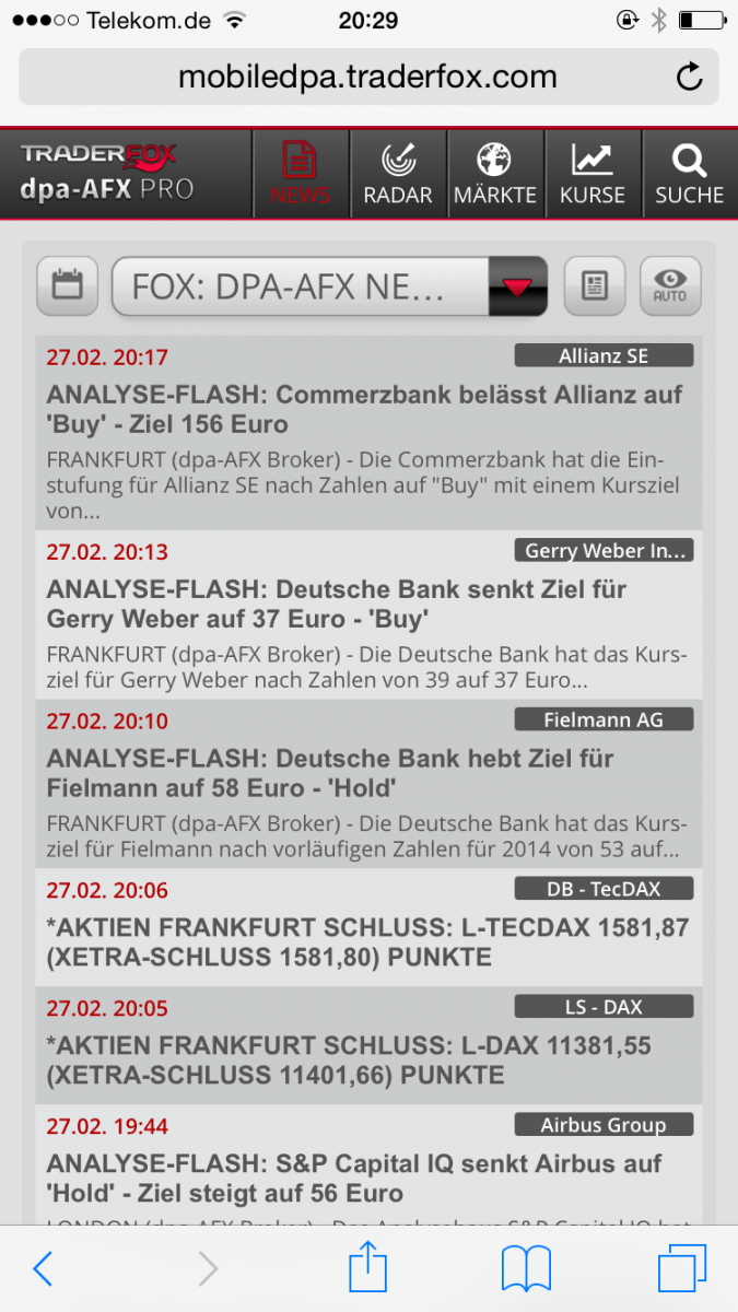 NEU TraderFox dpaAFX Pro WebAPP