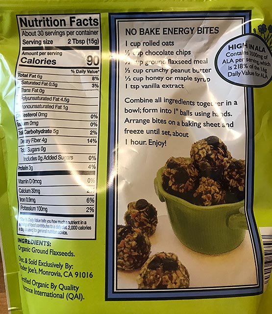 Trader Joe’s ORGANIC FLAXSEED MEAL Trader Joe’s Rants & Raves (mostly