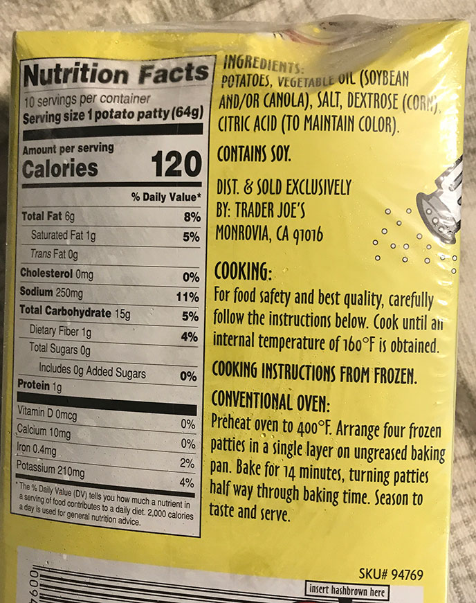 Trader Joe’s HASH BROWN POTATOES Trader Joe’s Rants & Raves (mostly