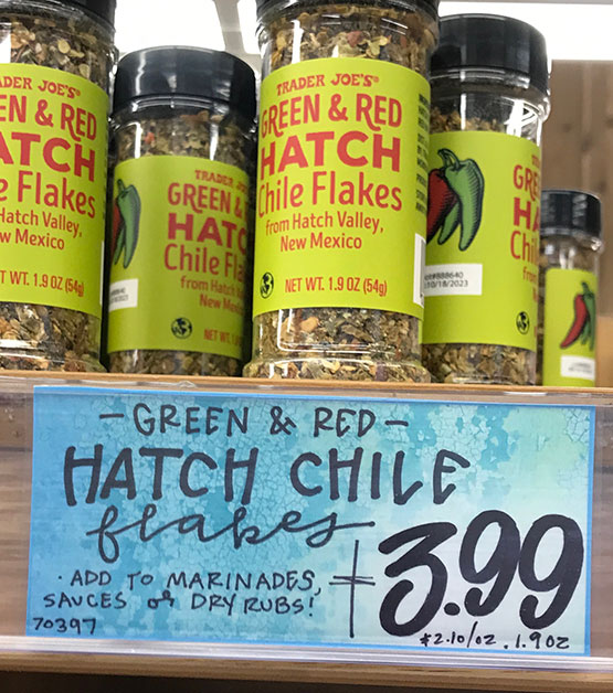 Trader Joe’s Green & Red HATCH CHILE flakes Trader Joe’s Rants & Raves (mostly raves, a few rants)