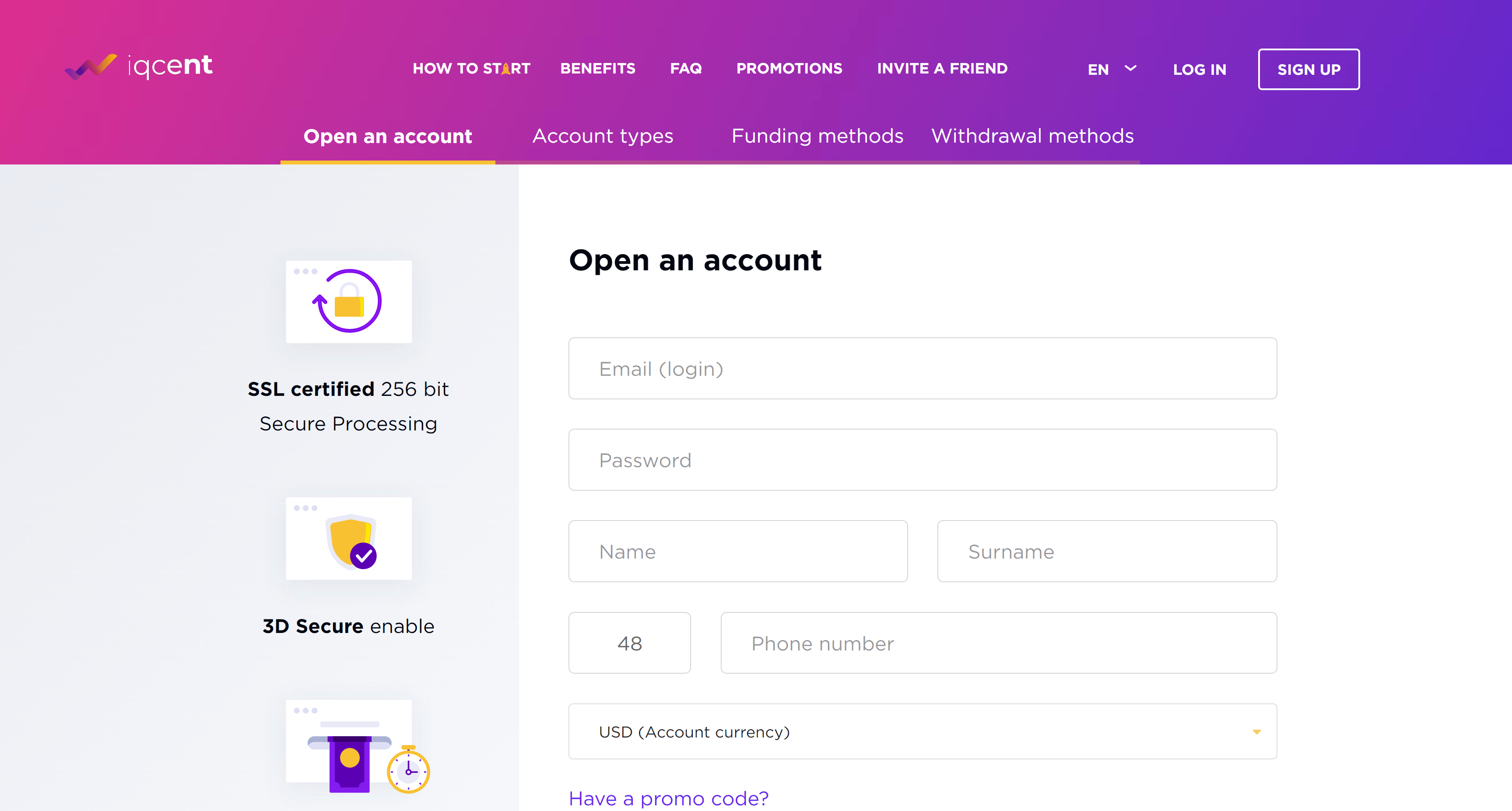 How to Open IQcent Account TU Expert review