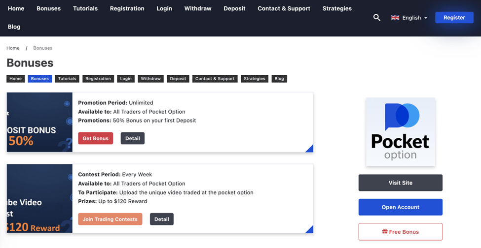 How to Get Pocket Option Promo Code and Bonuses
