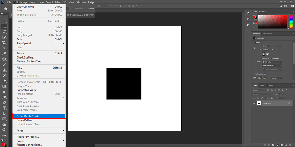 How to Make a Square Brush in Tradexcel Graphics