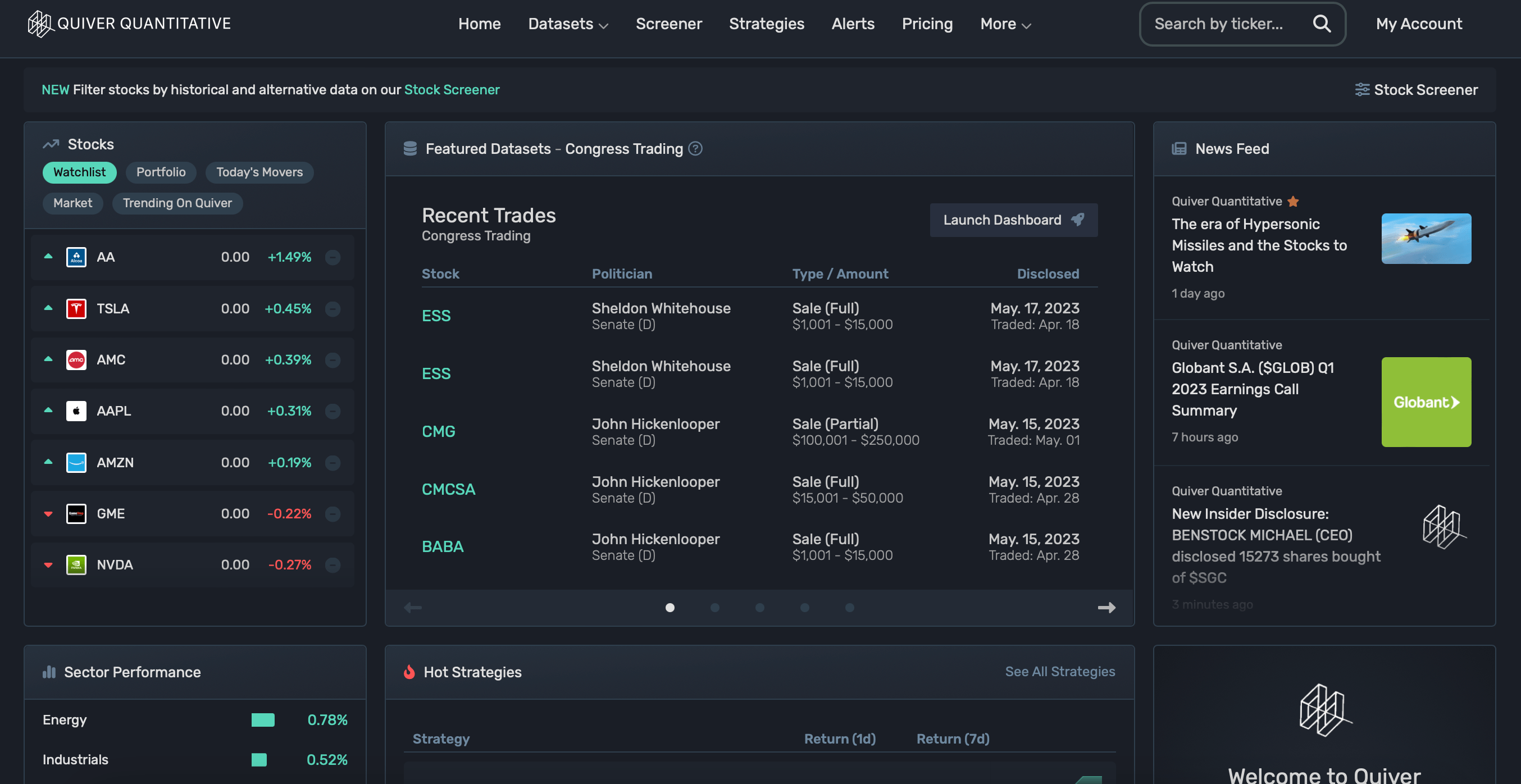 Quiver Quantitative Platforms Tradier