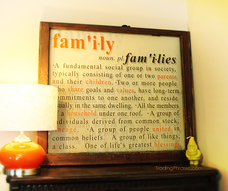 Definition of Family Wall Decal Trading Phrases