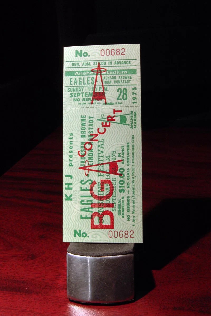 1975 The Eagles Concert Ticket Anaheim CA