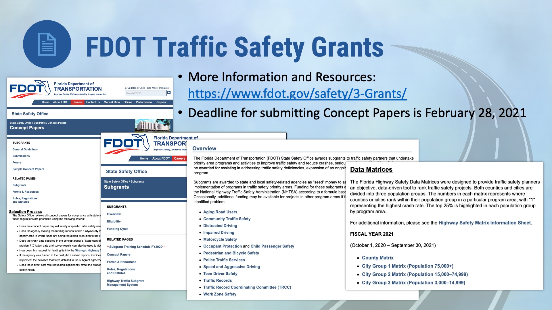 Traffic Safety Subgrants Jacksonville, FL FDOT District 2 CTST