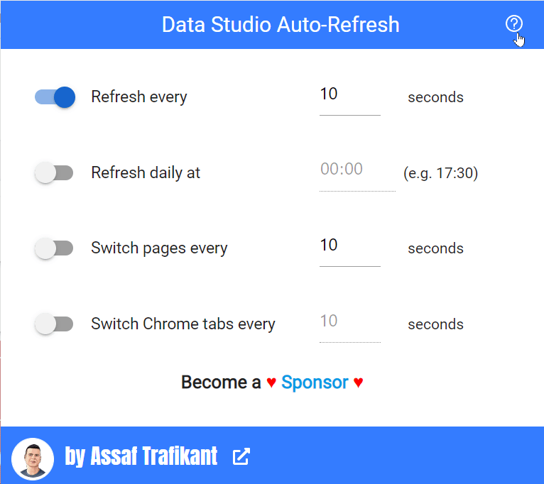 Data Studio Auto Refresh Chrome Extension