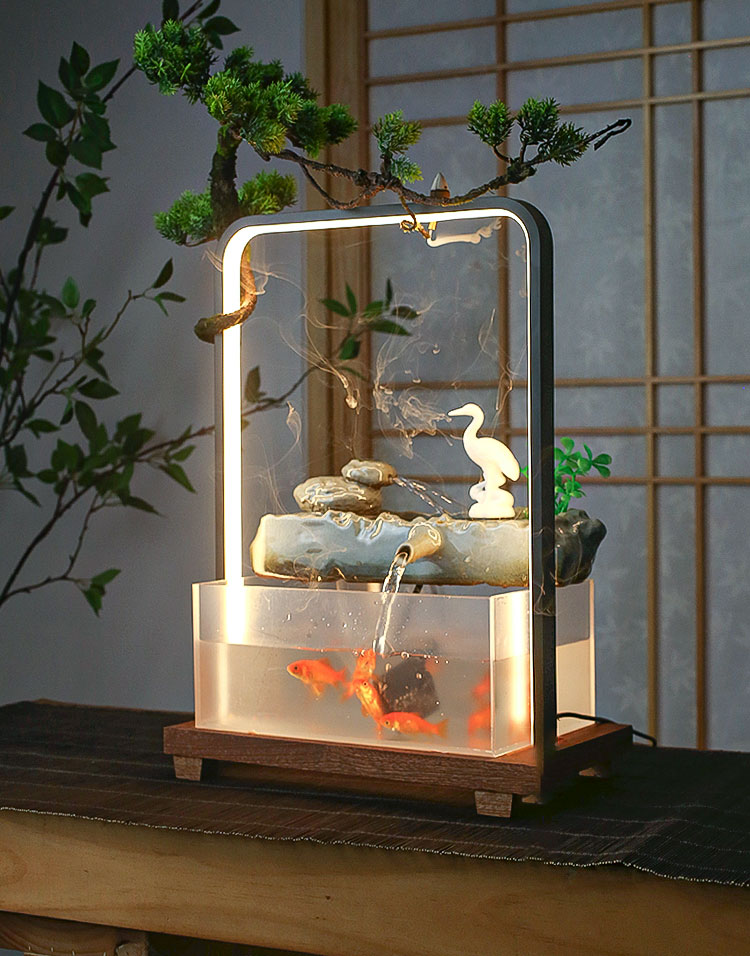 Bể cá trầm hương có đèn led Trà và hoa 1980s