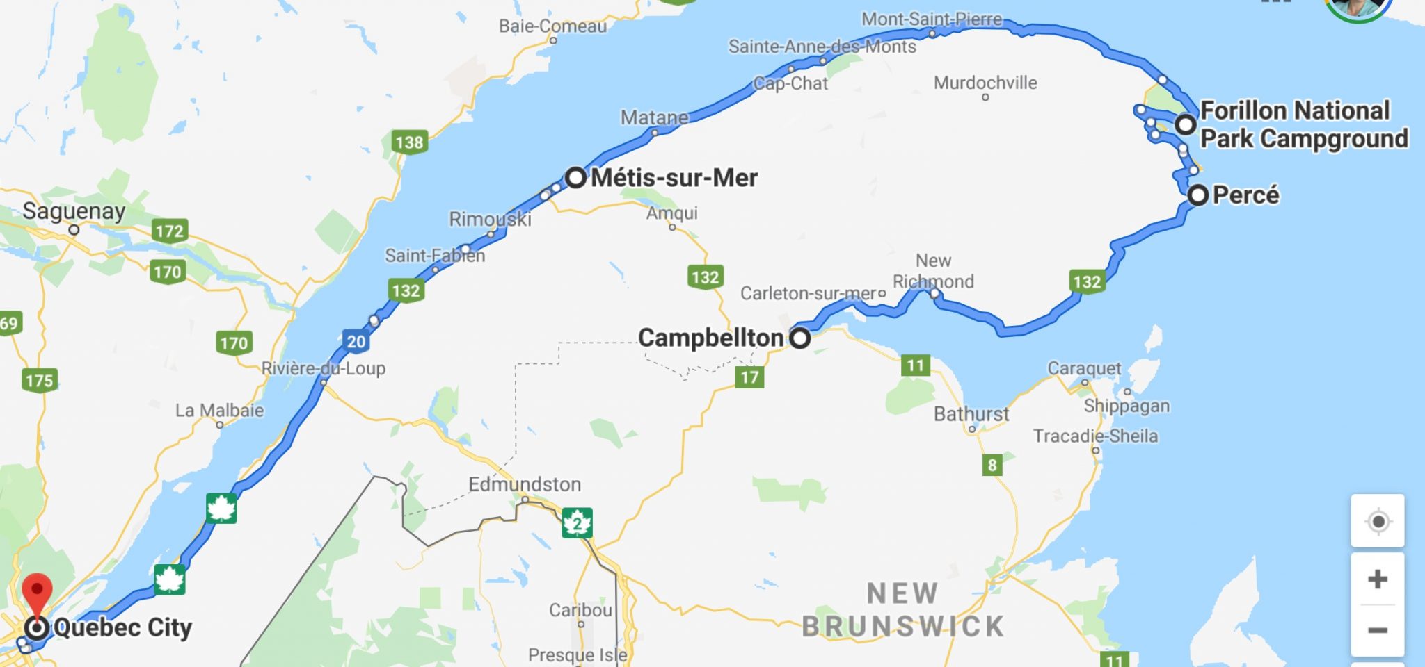 Gaspé Peninsula, Quebec Trail 2 Blaze