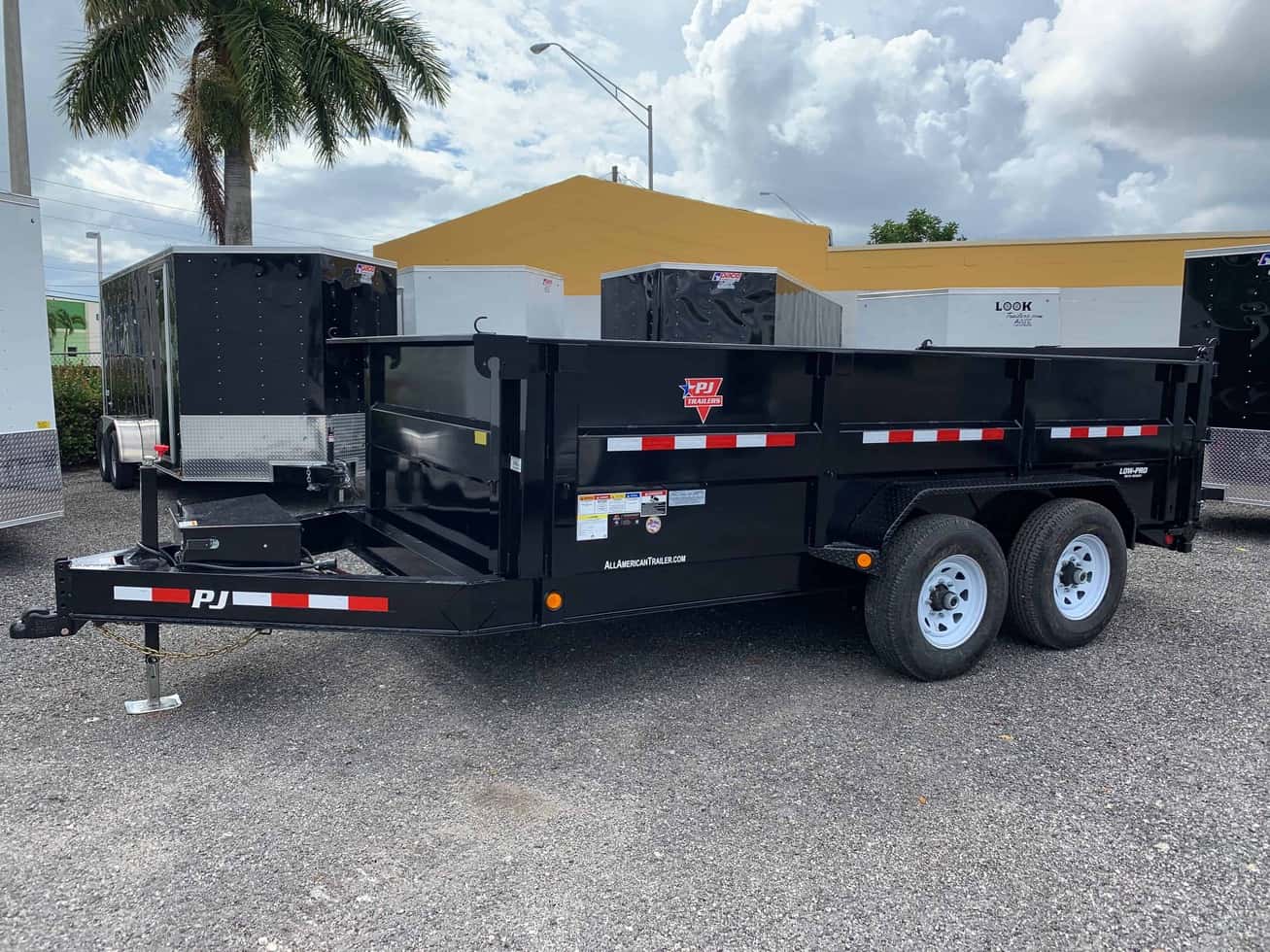 PJ 7X14 DUMP TRAILER 7 TON LOW PROFILE 3' HIGH SIDE DM1423 Trailer