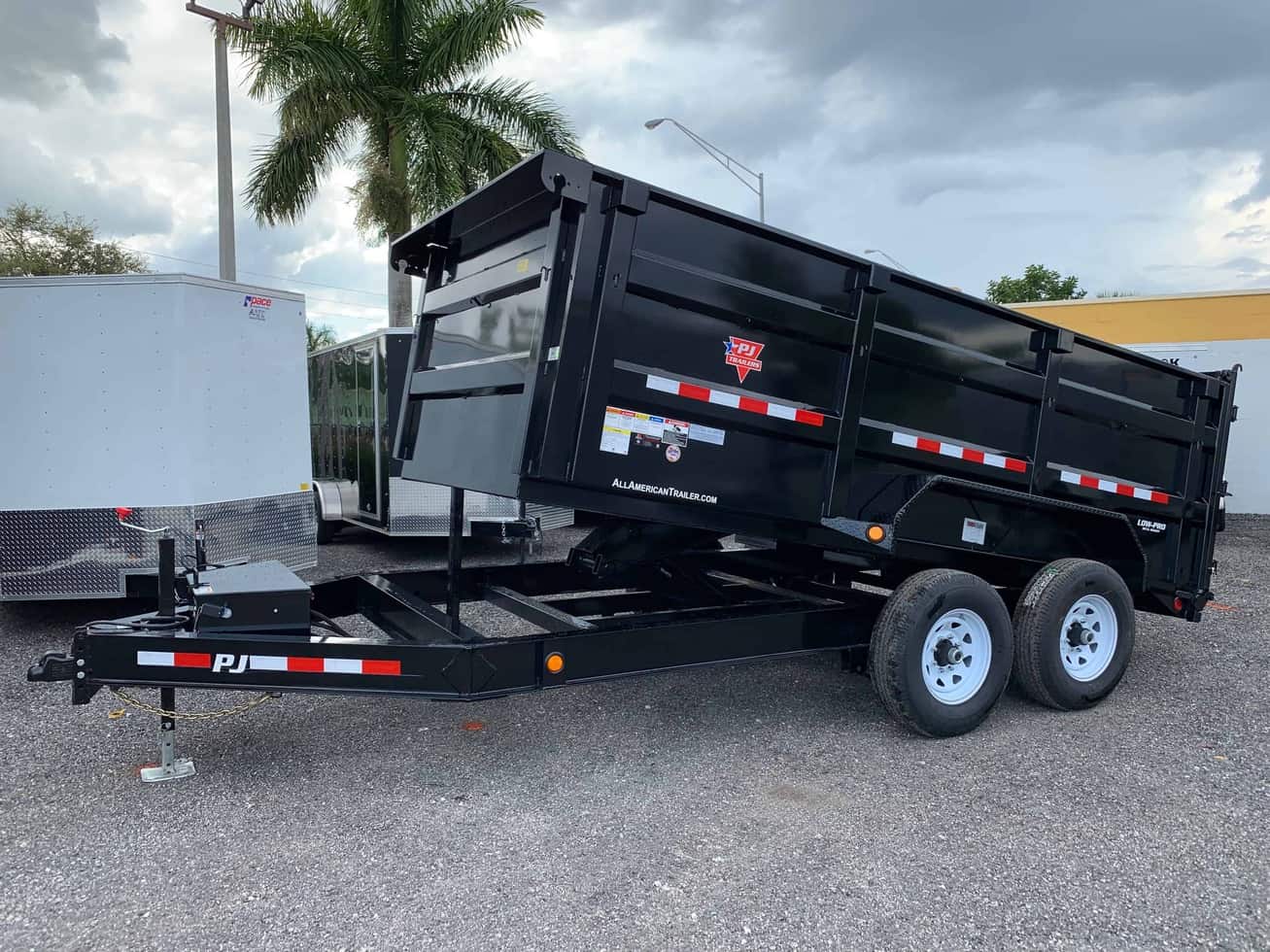PJ 7X14 DUMP TRAILER 7 TON LOW PROFILE 4' HIGH SIDE DM142 Trailer Nation