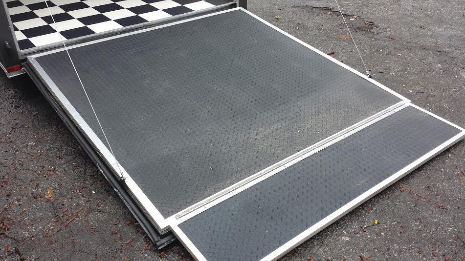 ATP or Black RTP, Black Rubber Coin, B & W Vinyl on Rear Ramp Door and Flap Trailers 2 Go 4 Less