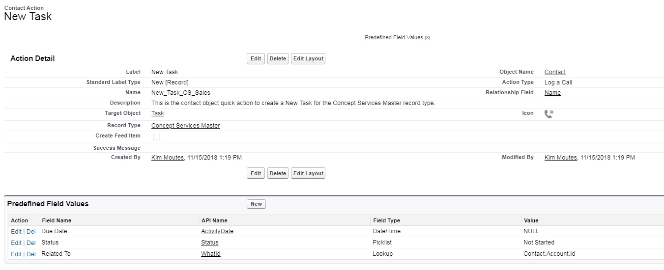 Predefined Value on Quick Action Salesforce Trailblazer Community
