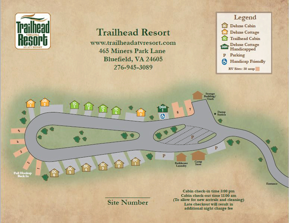 Trailhead ATV Resort Amenities and Map Trailhead ATV Resort, Virginia