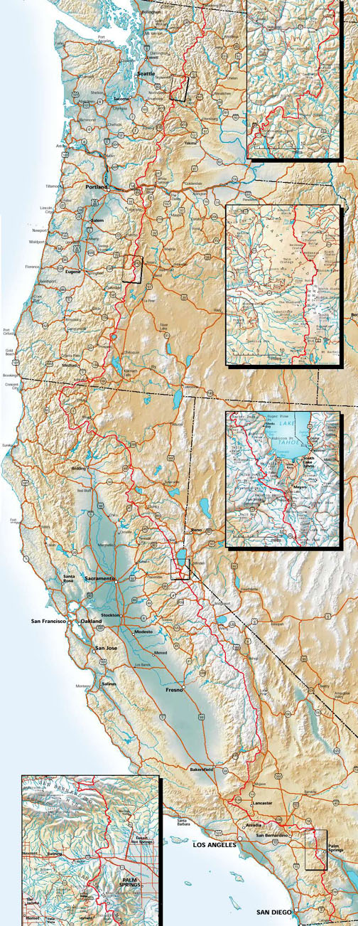 Pacific Crest Trail Mileage Pacific Crest Trail Map