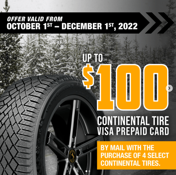 Get up to 100 off Continental Winter Tires October 1st to December 1st