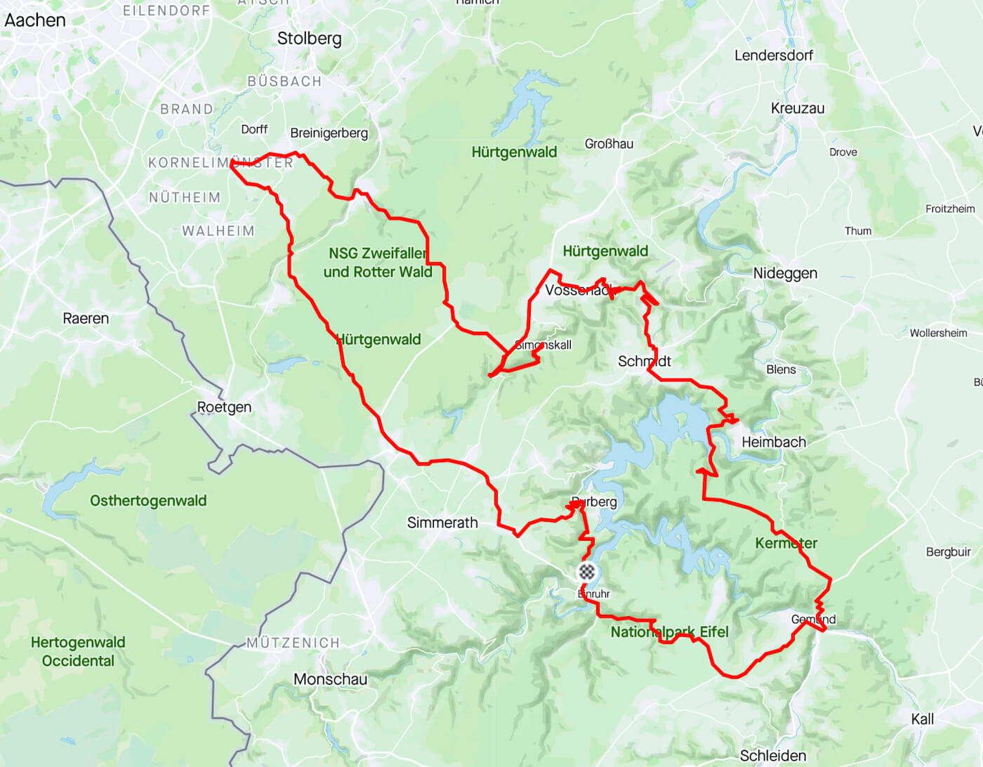 Höhenkarte Eifel Fietsen in de Eifel Trainmee