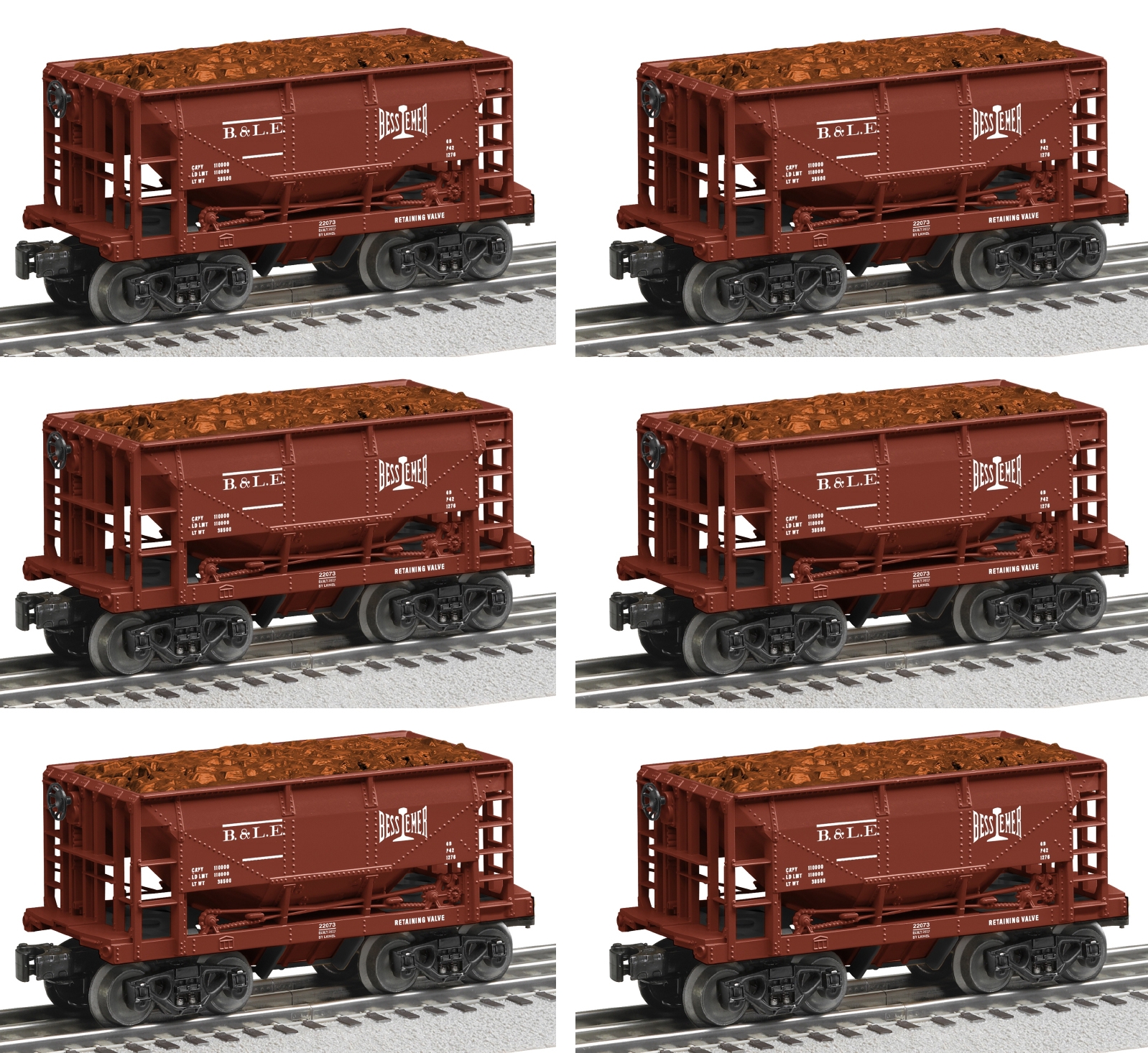 BESSEMER & LAKE ERIE ORE CAR 6PACK SET 2