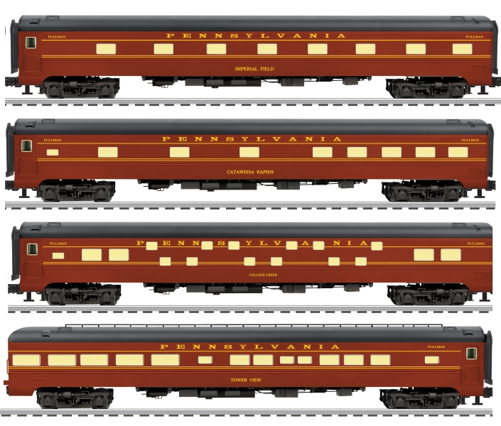 Lionel 0 PENNSY BROADWAY LIMITED 21 PASSENGER CAR 4PACK