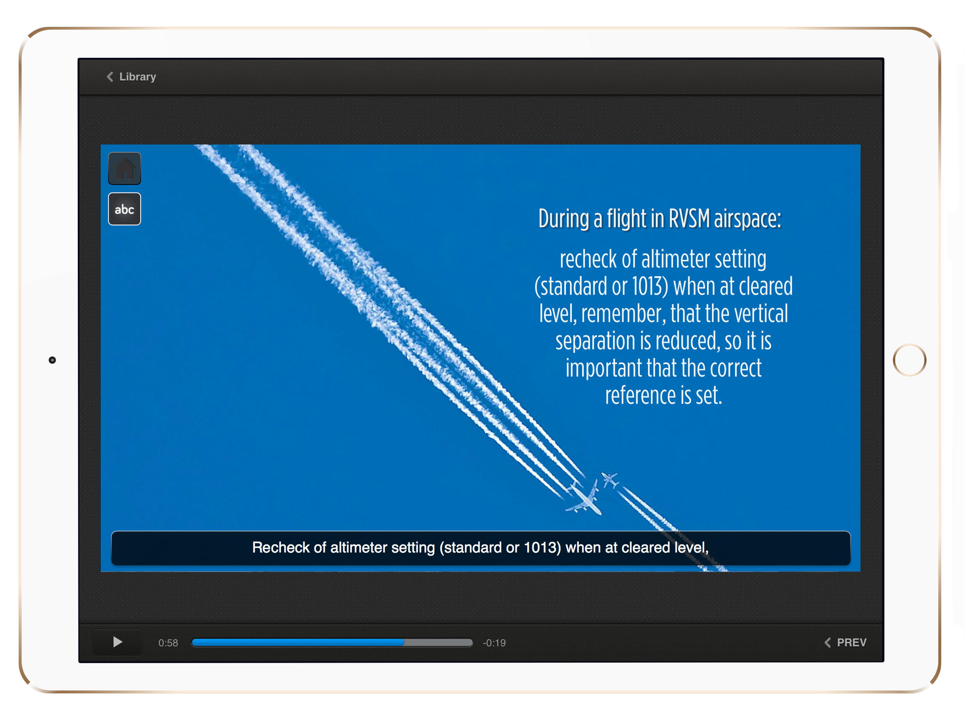 Reduced Vertical Separation Minima (RVSM) course Train Before Flight