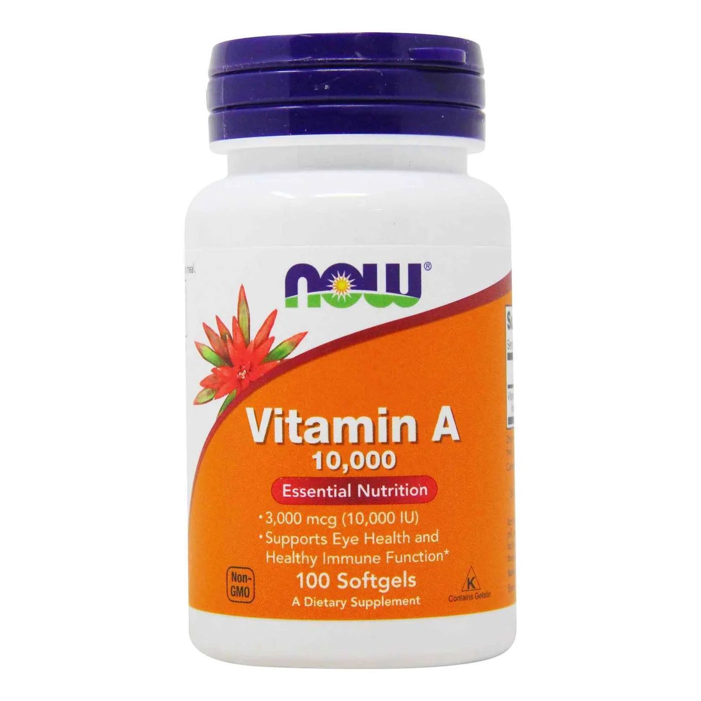 NOW Foods Vitamin A 10,000 Softgels Train Hard