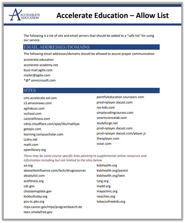 Allow List Training and Professional Development