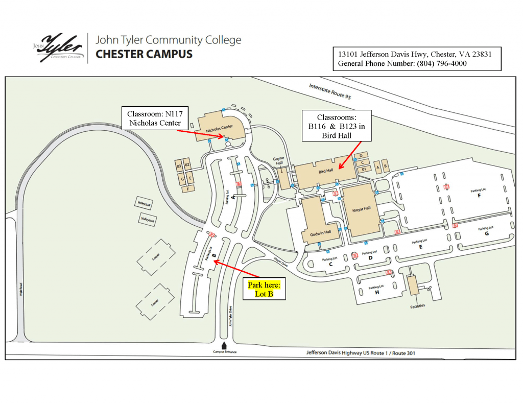 John Tyler Chester Campus Map John Tyler CC Chester Joyce Training Program