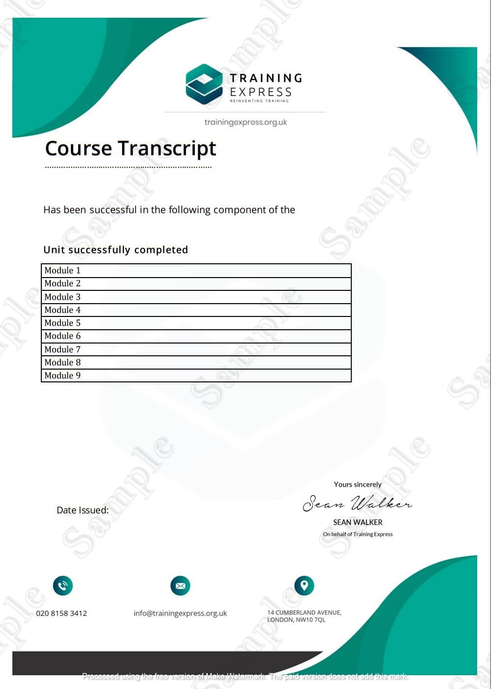 Certificate Training Express