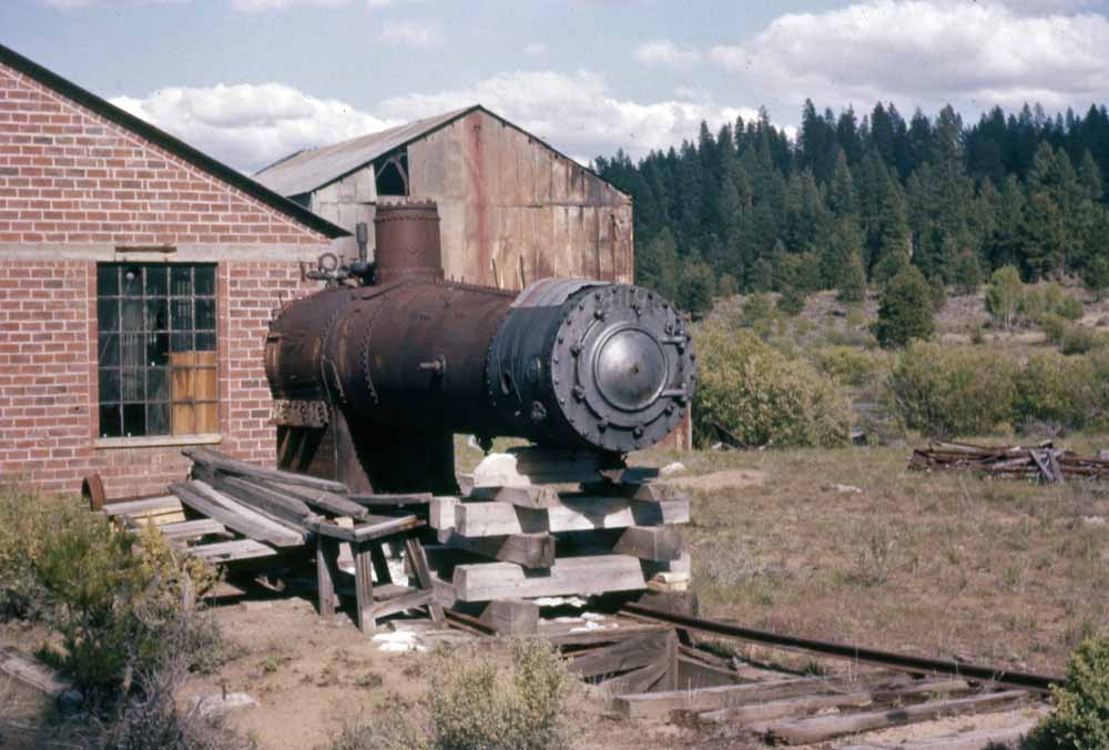The boiler of BraymillWhite Pine 20 at Braymill. Jerry Lamper photo.
