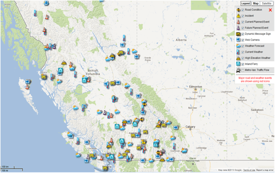 Bc Road Report Map Use The Drivebc Map View Feature Like A Pro | Tranbc