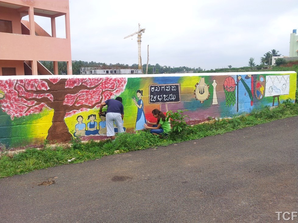 School Compound Wall Painting Tranquil Charitable Foundation