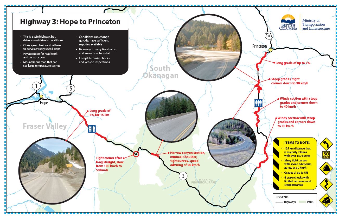 BC Alternate Route Crowsnest Highway 3 Vancouver to Crowsnest Pass