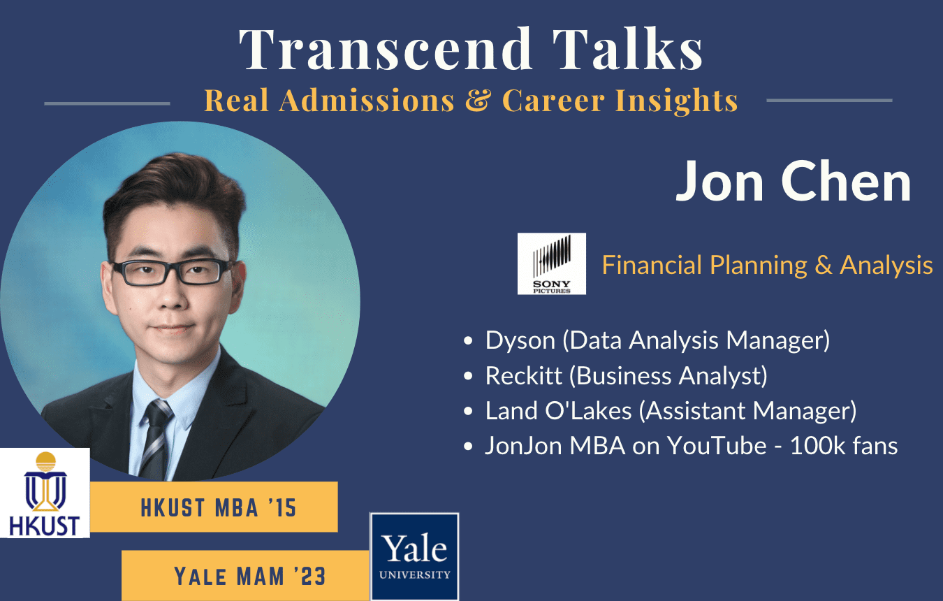 Transcend Talks Q&A with Jon Chen HKUST MBA (‘14); Yale MAM (‘23