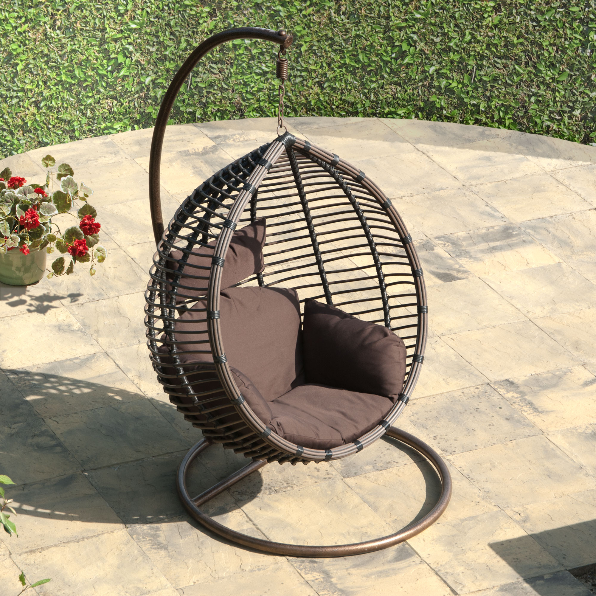 Hideaway Rattan Egg Chair Brown TransContinental Group Ltd