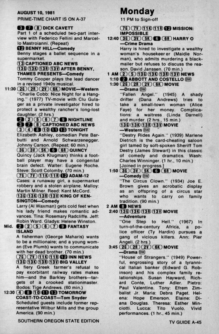 Inside TV Guide Schedules Transdiffusion Broadcasting System