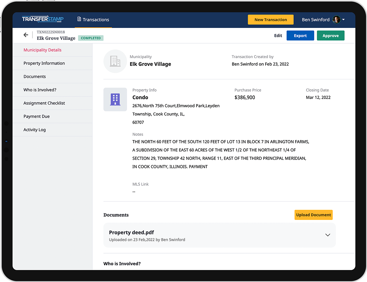 TransferStamp Streamlining the Real Estate Transfer Tax System