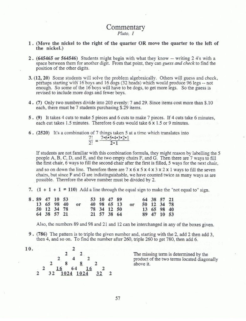 Sunshine Math I Answer Key Transformative Tutoring