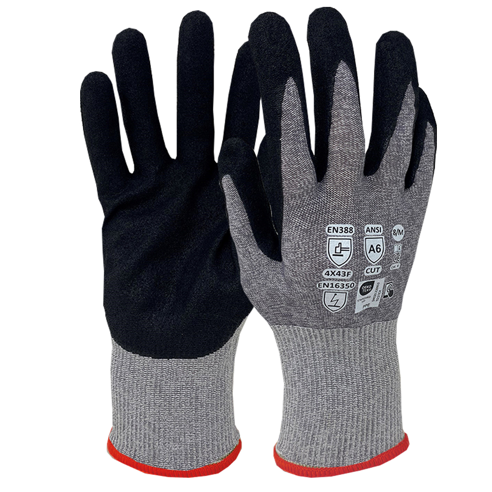 GL6500N ESD Level 6 Cut Resistant Gloves Nitrile Palm Coated Anti