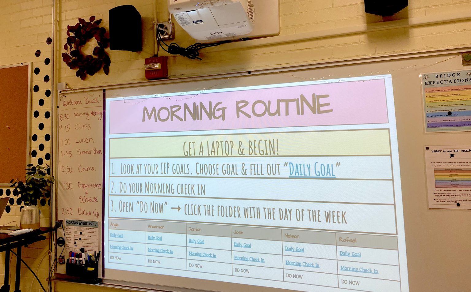 Morning Meeting Routines (for High School SPED) Transition Abilities