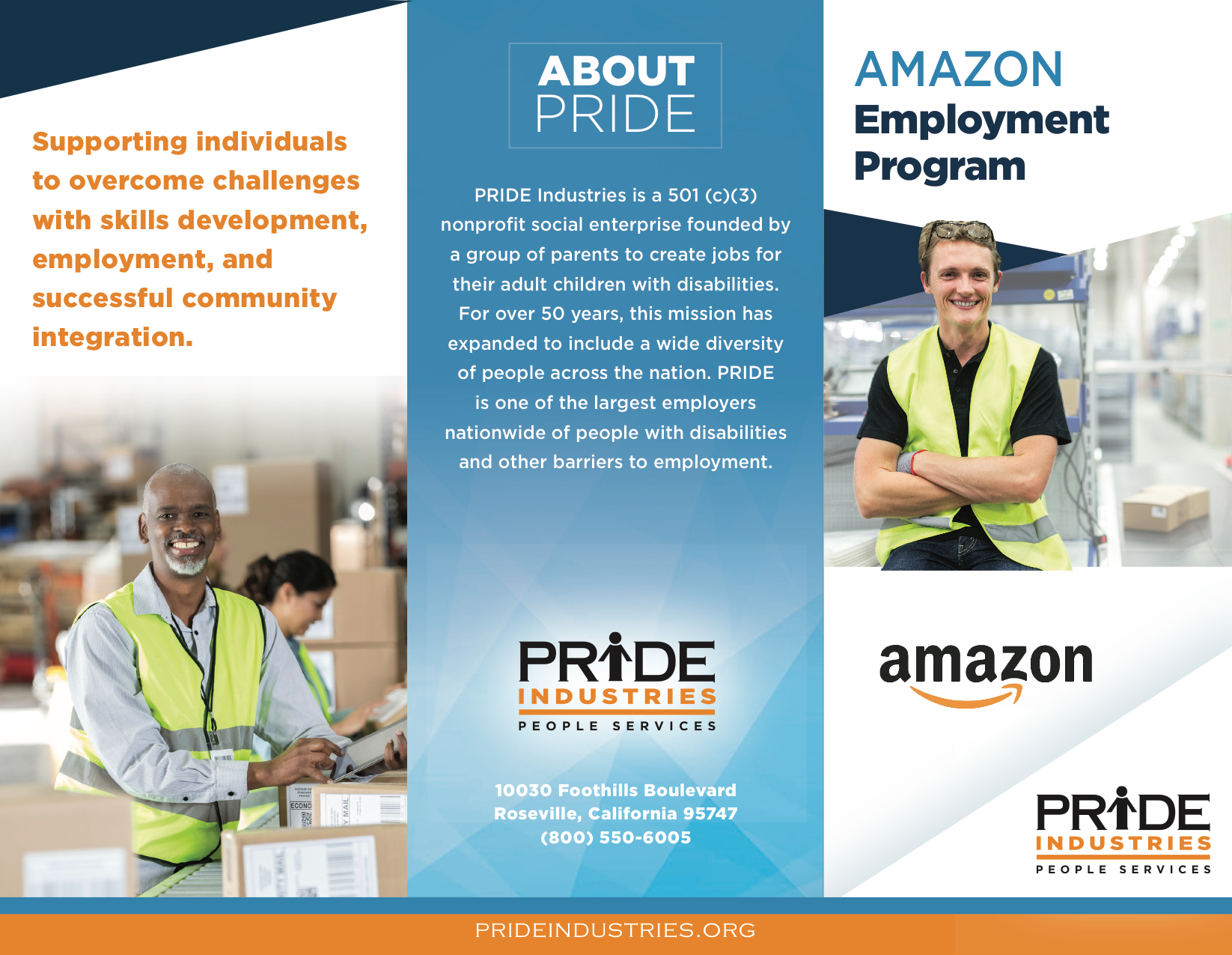 Amazon Employment Program Trifold Chapman University Transition CA